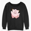 Girls * | Top 10 Pokemon Clefairy Girls Slouchy Sweatshirt Black