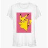 Tees * | Outlet Pokemon Pikachu Leap Poster Girls T-Shirt White