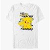 Guys * | Hot Sale Pokemon Pikachu Cracks A Joke T-Shirt White