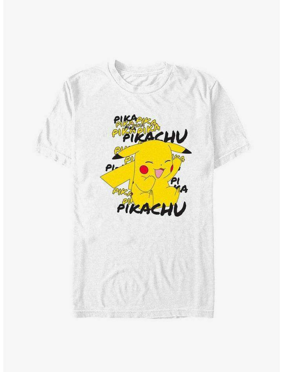 Guys * | Hot Sale Pokemon Pikachu Cracks A Joke T-Shirt White