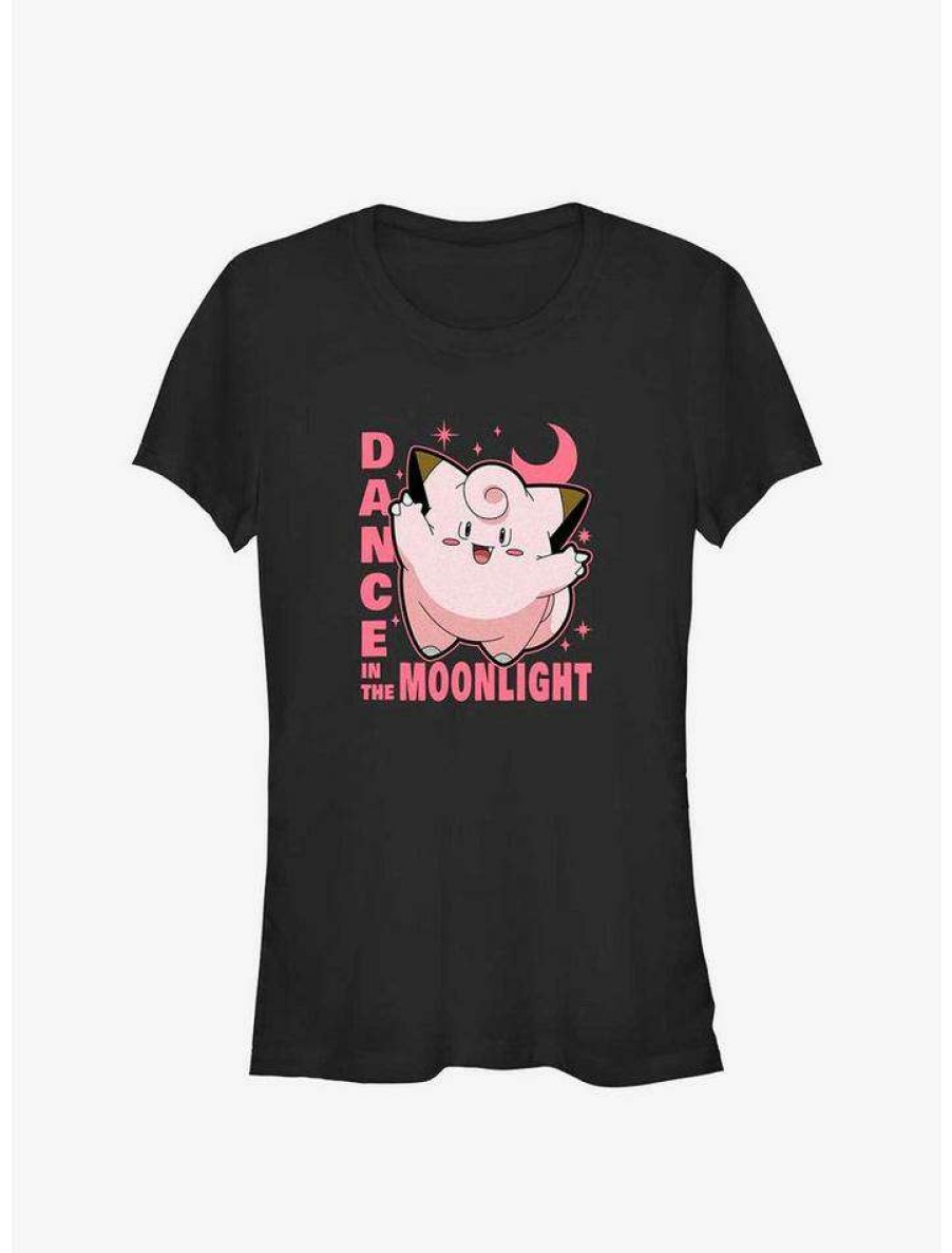 Tees * | Budget Pokemon Clefairy Dance Girls T-Shirt Black