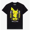 Tees * | Top 10 Pokemon Pikachu Lightning Bolts T-Shirt Black