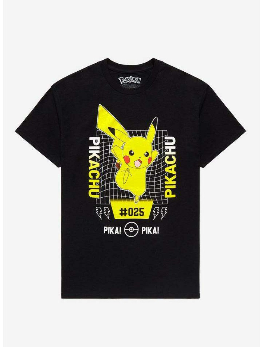 Tees * | Top 10 Pokemon Pikachu Lightning Bolts T-Shirt Black