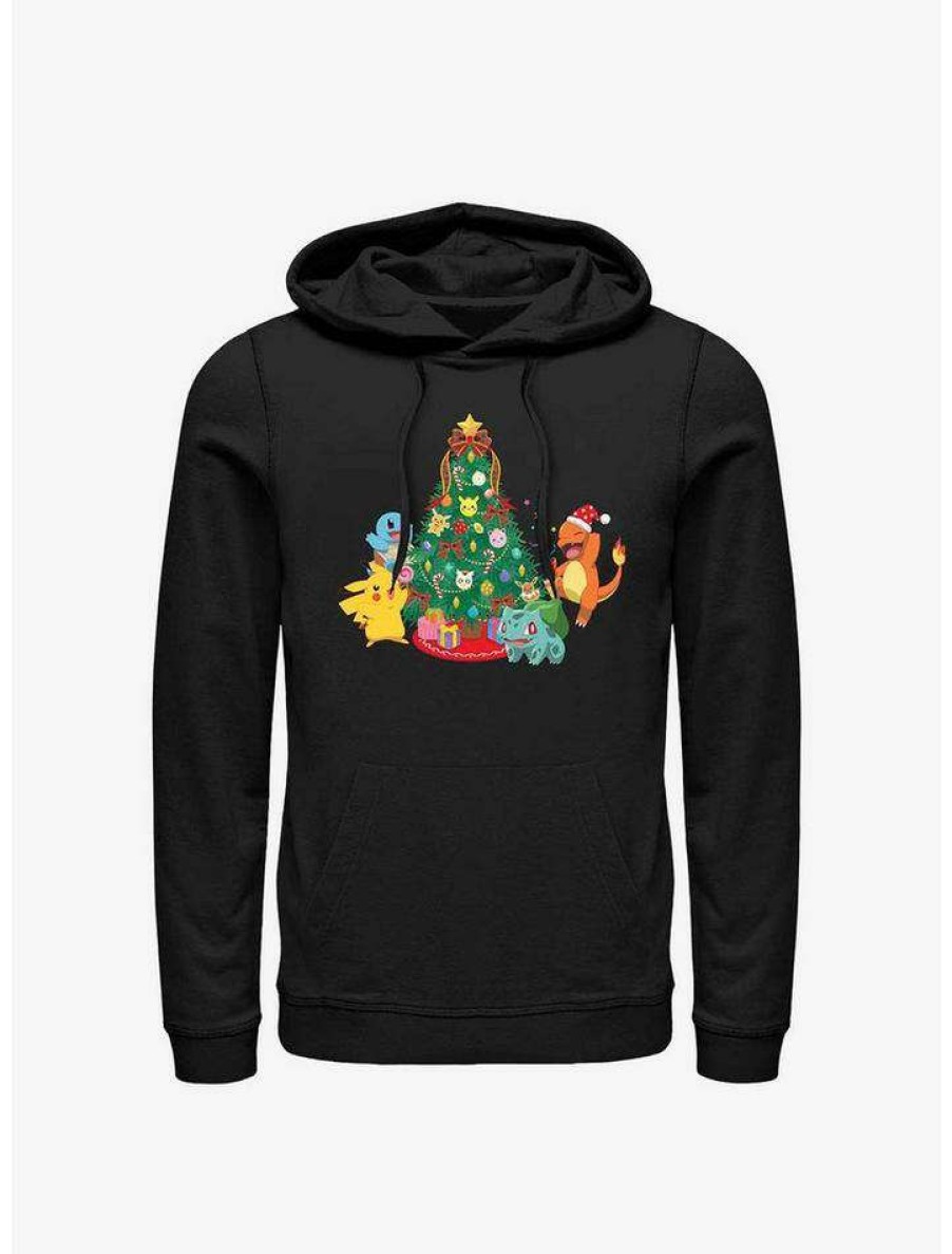 Guys * | Top 10 Pokemon Christmas Tree Hoodie Black