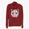 Girls * | Promo Pokemon Jigglypuff Face Cowl Neck Long-Sleeve Top Scarlet