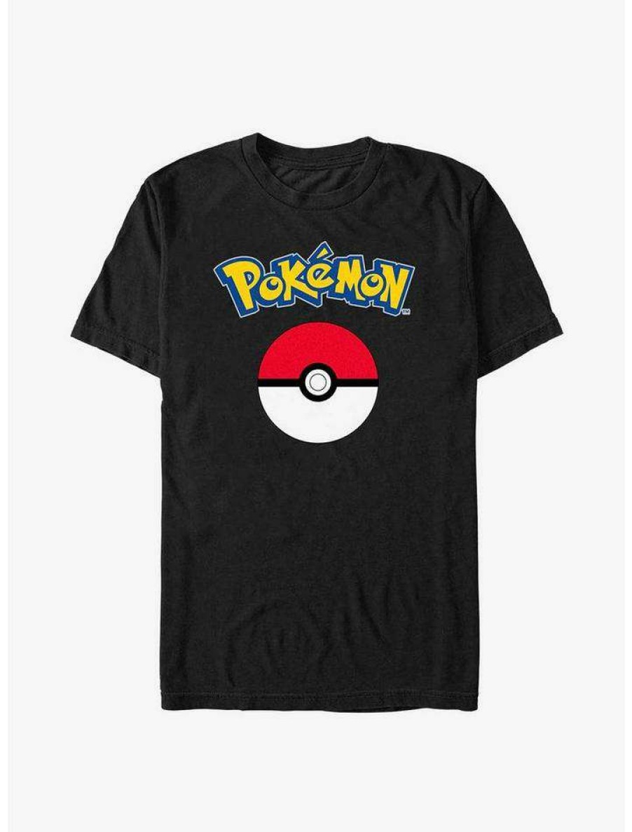 Tees * | Cheap Pokemon Pokeball Logo T-Shirt Black