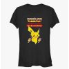 Tees * | Best Reviews Of Pokemon Battle Ready Pikachu Girls T-Shirt Black