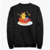 Guys * | Outlet Pokemon Pikachu Sleigh Ride Sweatshirt Black