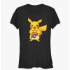 Girls * | Best Deal Pokemon Pikachu Treat Girls T-Shirt Black