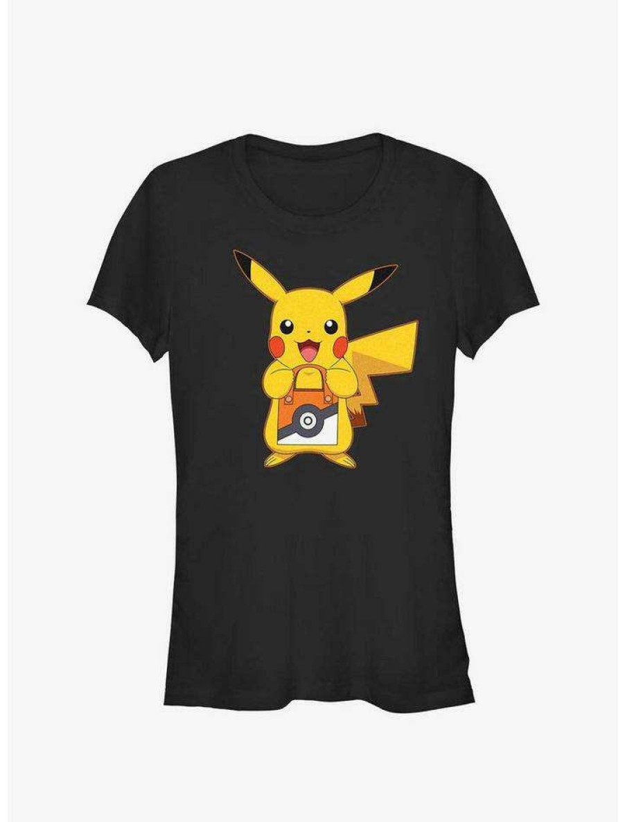 Girls * | Best Deal Pokemon Pikachu Treat Girls T-Shirt Black