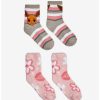 Girls * | Outlet Pokemon Eevee Flowers Fuzzy Socks 2 Pair