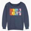 Girls * | Buy Pokemon Rainbow Faces Girls Slouchy Sweatshirt Bluehtr