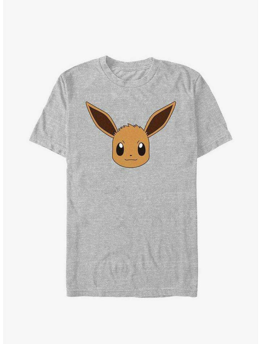 Guys * | Brand New Pokemon Eevee Face T-Shirt Ath Htr