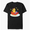 Guys * | Outlet Pokemon Pikachu Sleigh Ride T-Shirt Black