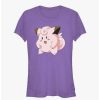 Tees * | Flash Sale Pokemon Clefairy Pose Girls T-Shirt Purple