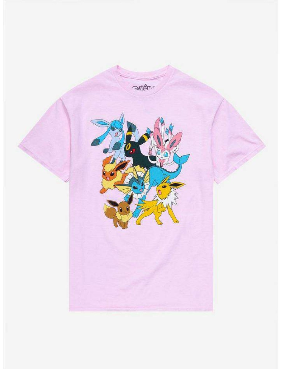 Tees * | Best Sale Pokemon Eeveelutions Boyfriend Fit Girls T-Shirt Multi