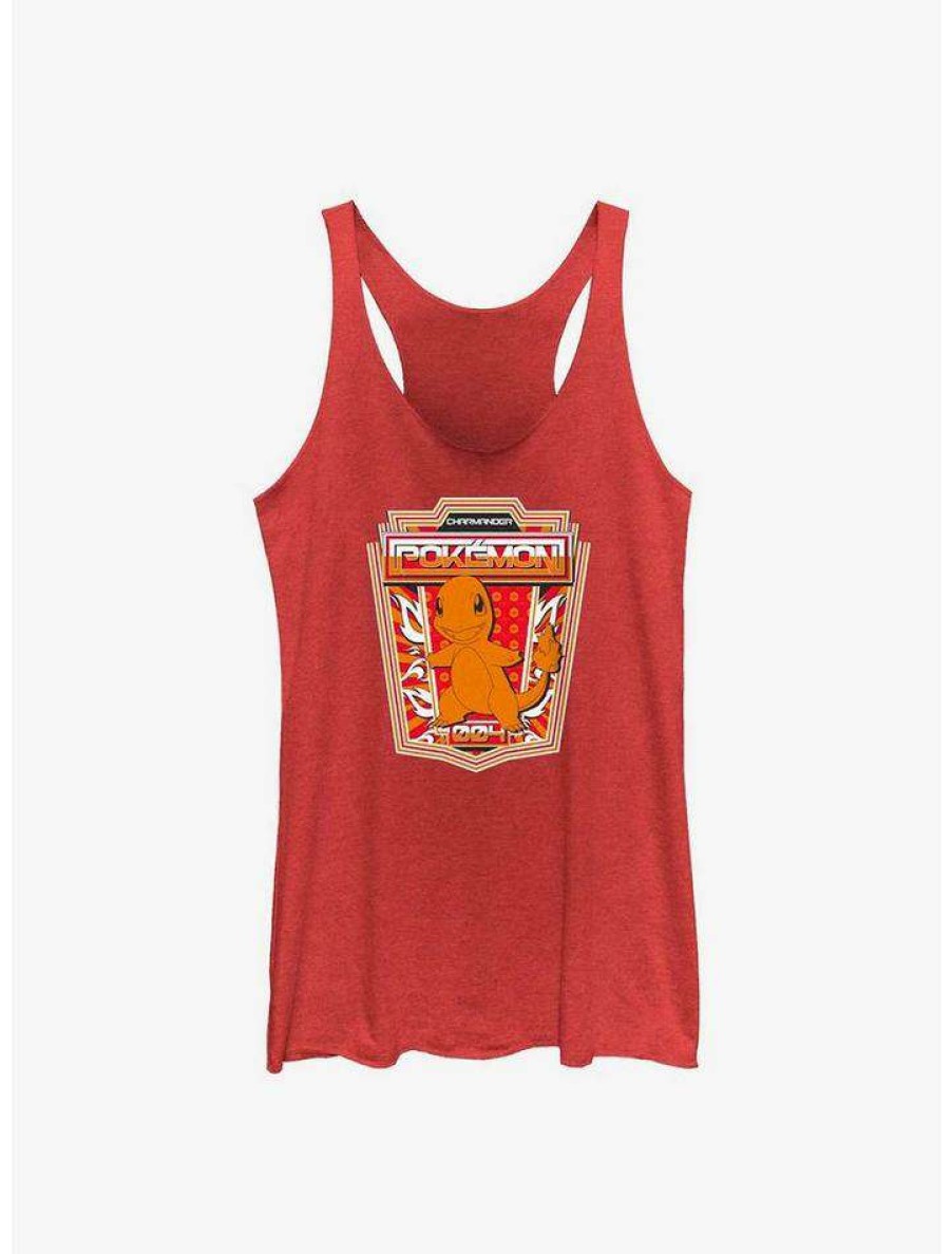 Girls * | Best Reviews Of Pokemon Charmander Badge Girls Tank Red Htr