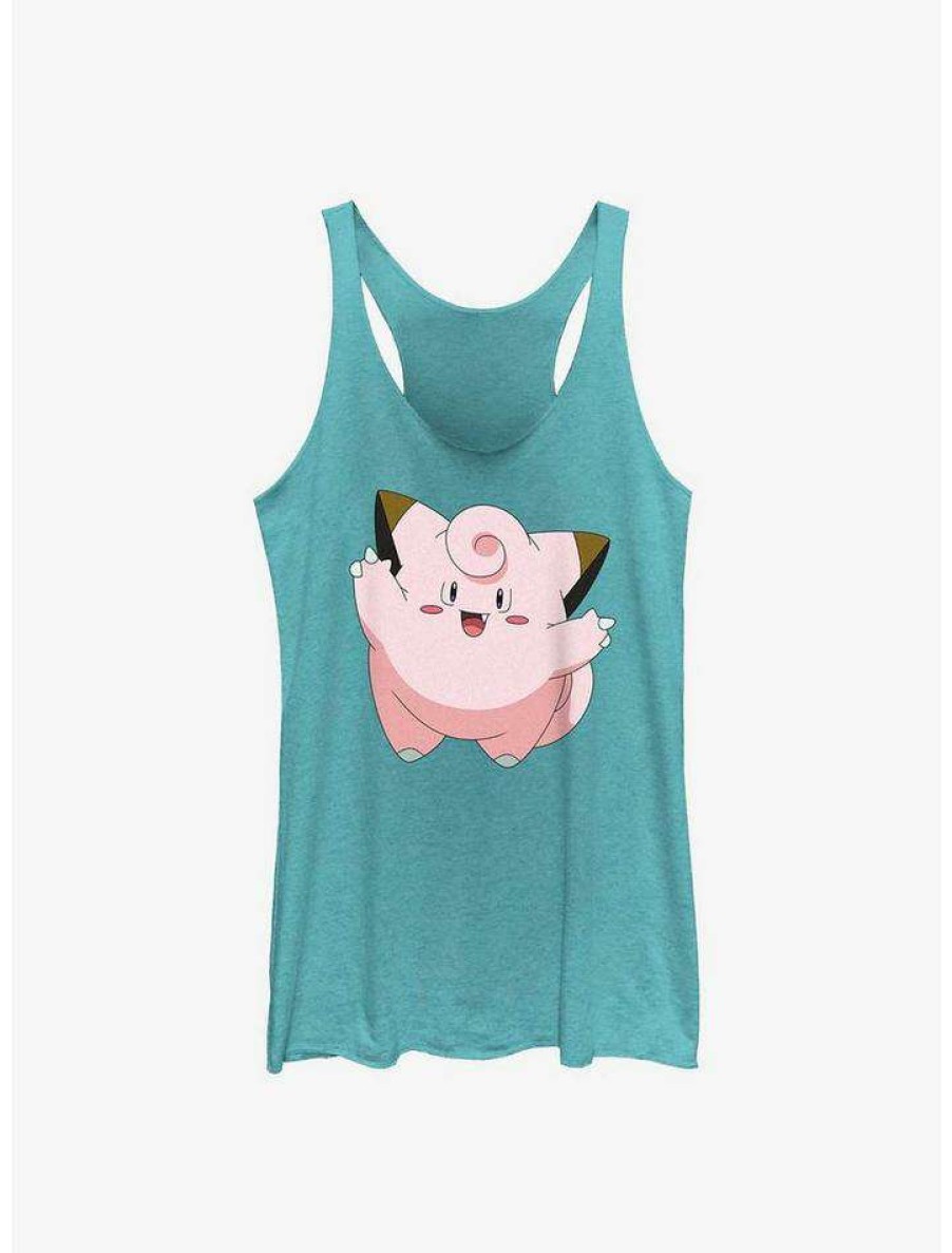 Girls * | Flash Sale Pokemon Clefairy Girls Tank Tahi Blue