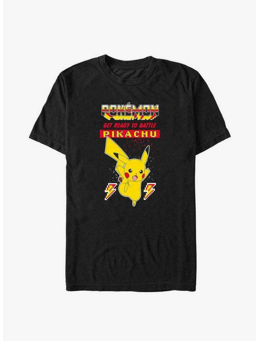 Tees * | Outlet Pokemon Battle Ready Pikachu T-Shirt Black