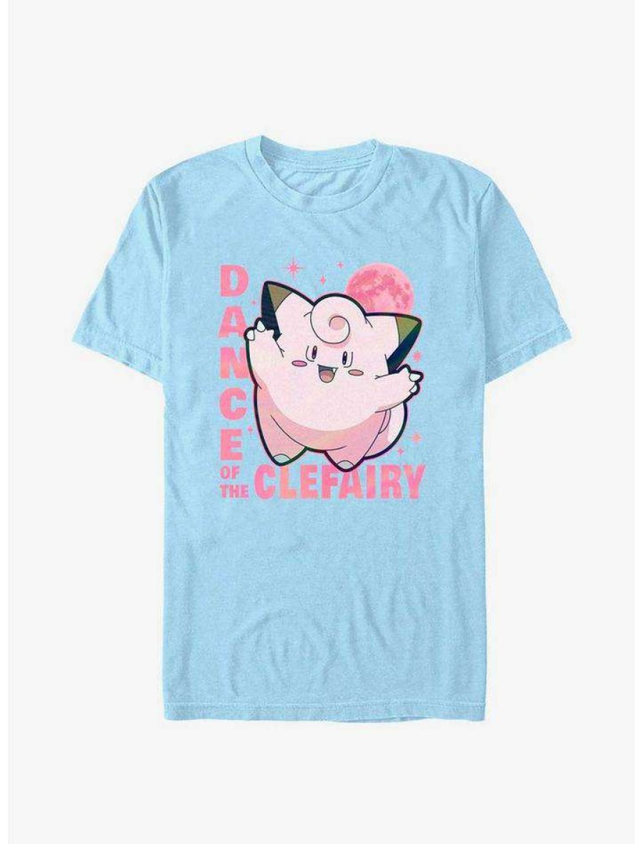 Tees * | Cheapest Pokemon Clefairy Dance T-Shirt Lt Blue