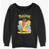 Girls * | Discount Pokemon Catch 'Em All Girls Slouchy Sweatshirt Black