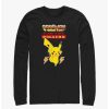 Guys * | Flash Sale Pokemon Battle Ready Pikachu Long-Sleeve T-Shirt Black