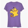 Tees * | Outlet Pokemon Pikachu Happy Candy Girls T-Shirt Purple