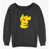 Girls * | Best Pirce Pokemon Cheeky Pikachu Girls Slouchy Sweatshirt Char Htr