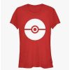 Tees * | Hot Sale Pokemon Pokeball Icon Girls T-Shirt Red