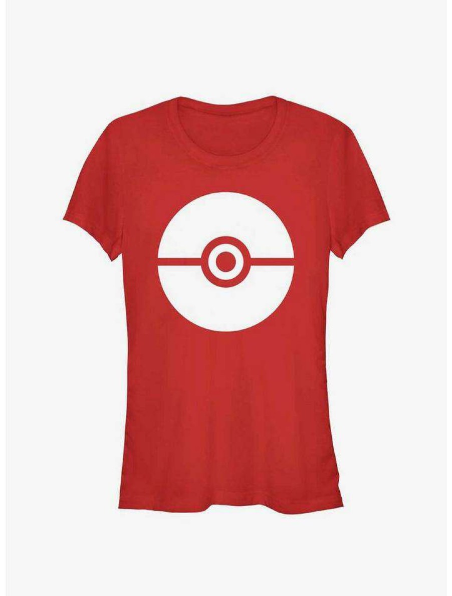 Tees * | Hot Sale Pokemon Pokeball Icon Girls T-Shirt Red