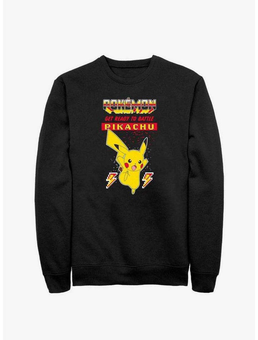 Guys * | Budget Pokemon Battle Ready Pikachu Sweatshirt Black