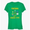 Tees * | Discount Pokemon Grass Type Girls T-Shirt Kelly