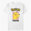 Tees * | Best Reviews Of Pokemon Pikachu Logo Poster T-Shirt White