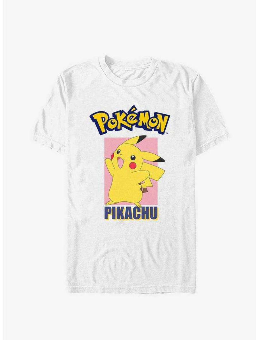 Tees * | Best Reviews Of Pokemon Pikachu Logo Poster T-Shirt White