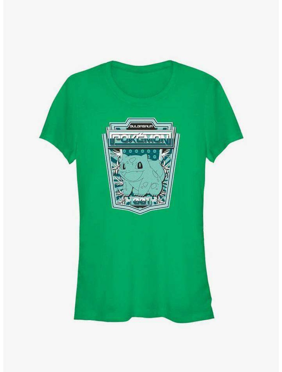 Tees * | Budget Pokemon Bulbasaur Badge Girls T-Shirt Kelly