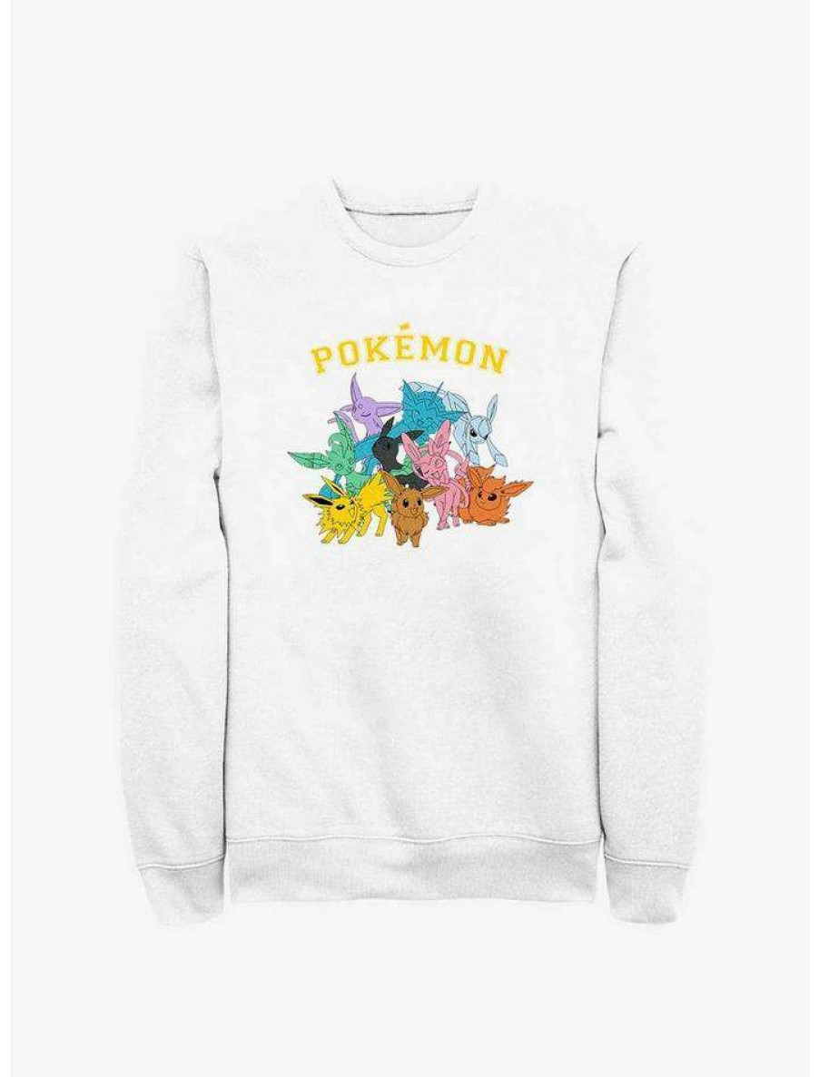 Guys * | Best Pirce Pokemon Eeveelutions Sweatshirt White