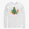 Guys * | Best Sale Pokemon Christmas Tree Long-Sleeve T-Shirt White