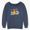 Girls * | New Pokemon Good Vibes Starters Girls Slouchy Sweatshirt Bluehtr