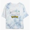 Tees * | Best Sale Pokemon The Classics Tie-Dye Girls Crop T-Shirt Whiteblue