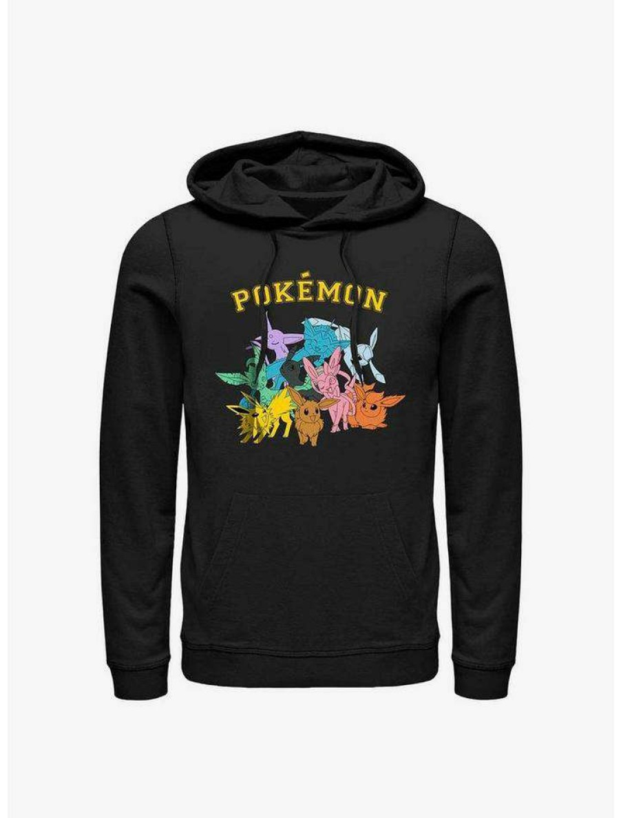 Guys * | Flash Sale Pokemon Eeveelutions Hoodie Black