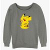 Girls * | Best Reviews Of Pokemon Cheeky Pikachu Girls Slouchy Sweatshirt Gray Htr