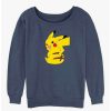 Girls * | Best Reviews Of Pokemon Cheeky Pikachu Girls Slouchy Sweatshirt Bluehtr