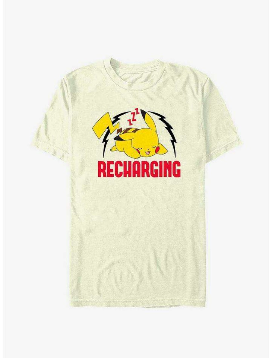 Tees * | Outlet Pokemon Sleepy Pikachu Recharging T-Shirt Natural