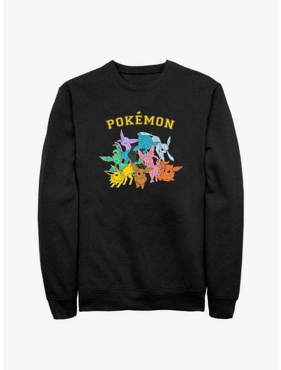 Guys * | Hot Sale Pokemon Eeveelutions Sweatshirt Black