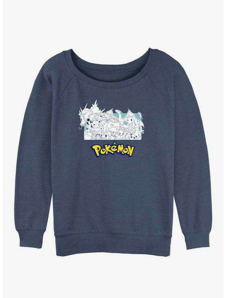 Girls * | Best Pirce Pokemon The Classics Girls Slouchy Sweatshirt Bluehtr