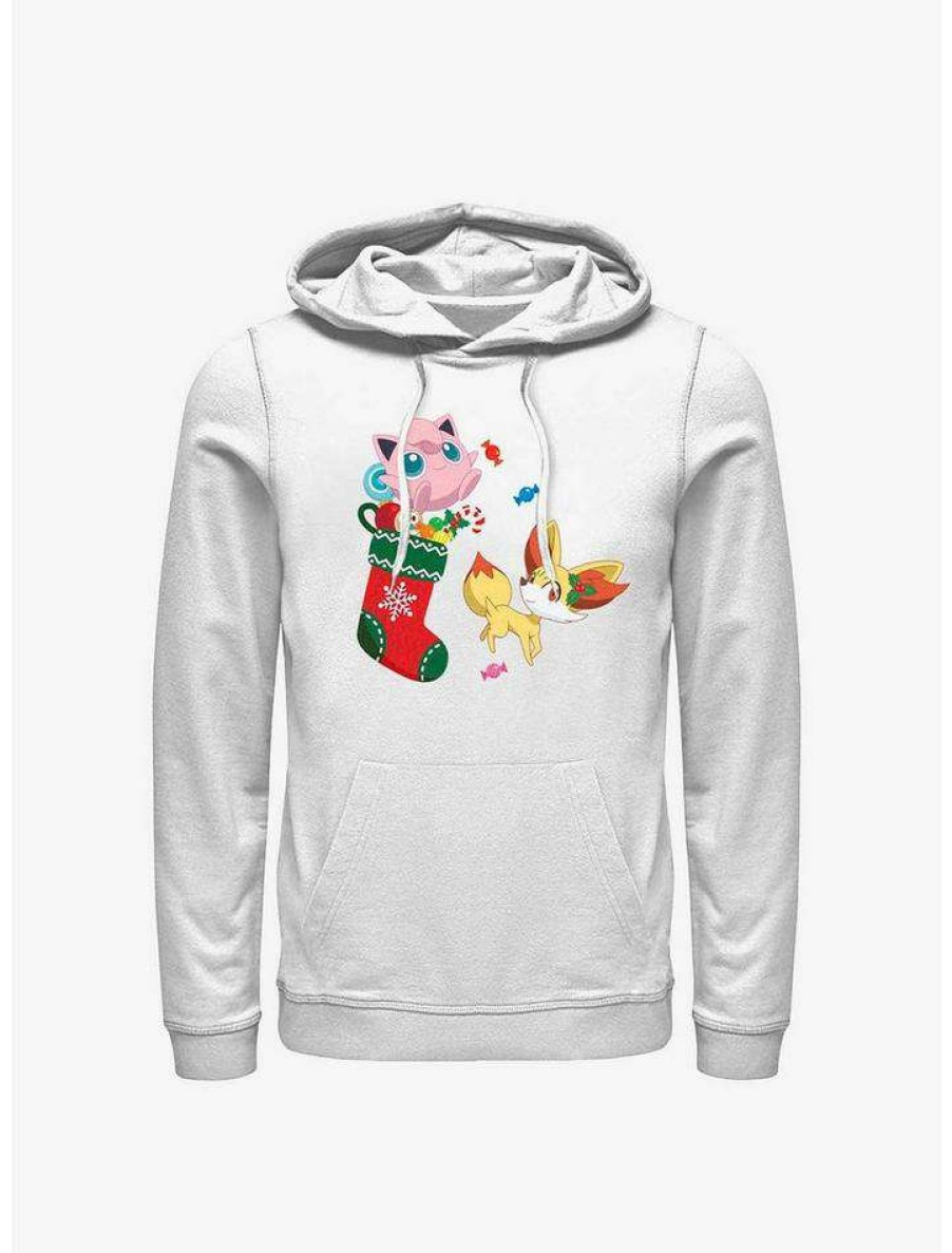 Guys * | Top 10 Pokemon Jiggly Puff And Fennekin Gift Stocking Hoodie White