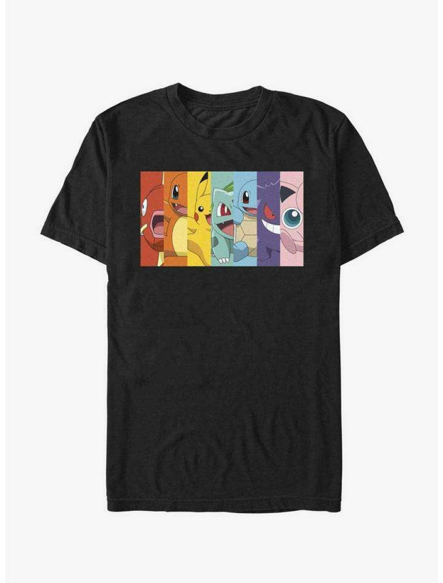 Guys * | Discount Pokemon Rainbow Faces T-Shirt Black