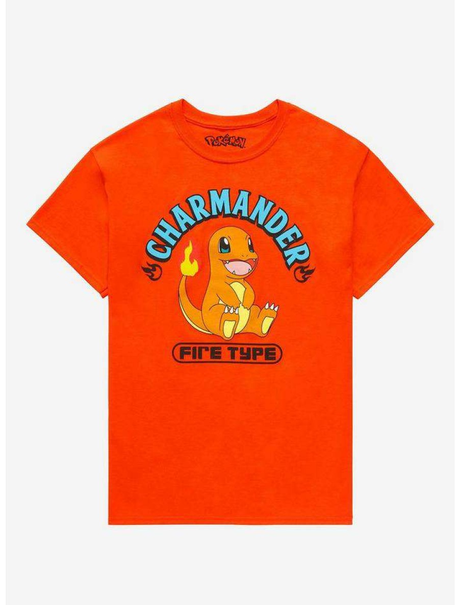 Tees * | Buy Pokemon Charmander Fire Type T-Shirt Orange