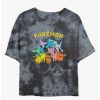 Tees * | Best Deal Pokemon Gotta Catch Eeveelutions Tie-Dye Girls Crop T-Shirt Blkchar