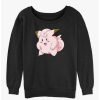 Girls * | Deals Pokemon Clefairy Pose Girls Slouchy Sweatshirt Black